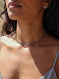 925 Renkli Taşlı Choker Kolye