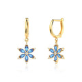 Aqua Lotus Çiçeği Gümüş Küpe