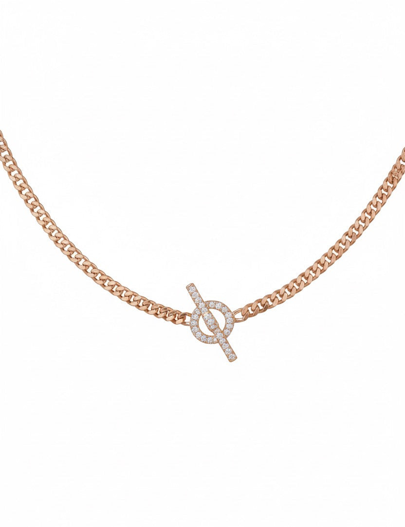 Gurmet Zincirli İç İçe Geçmeli 925 Choker Kolye